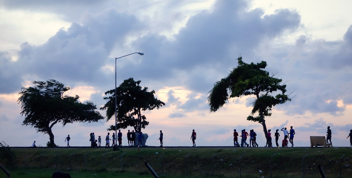 Sea wall at Sunset, Georgetown, Guyana -- Karina Noriega