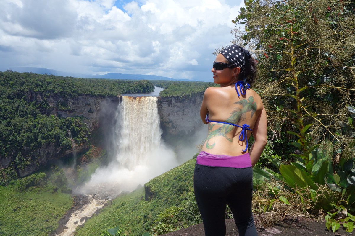 Quetzal Flies @ Kaeiteur Falls, Guyana -- Karina Noriega