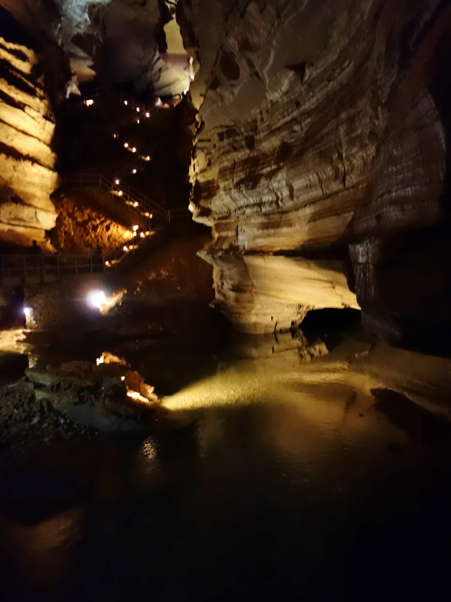 Beautifully light path through the lower level cavern, Blanchard Springs Cavern, Arkansas - Karina Noriega