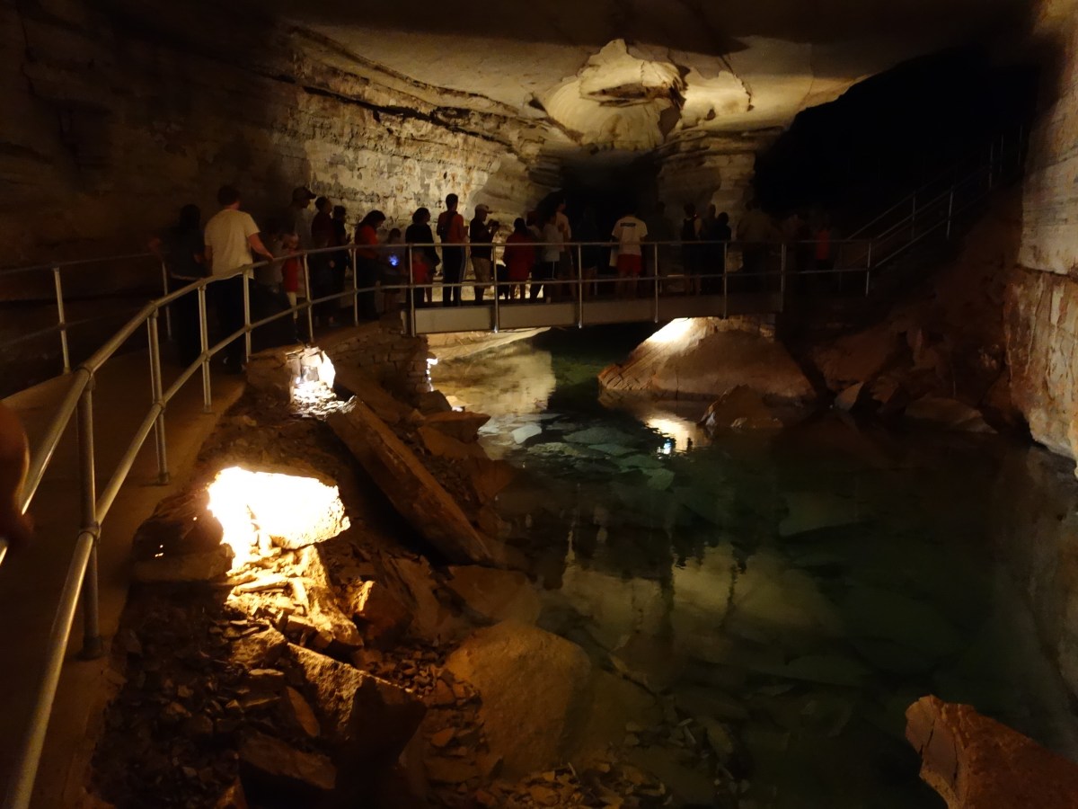 Bridge over naturally cave creek, Blanchard Springs Cavern, Arkansas - Karina Noriega
