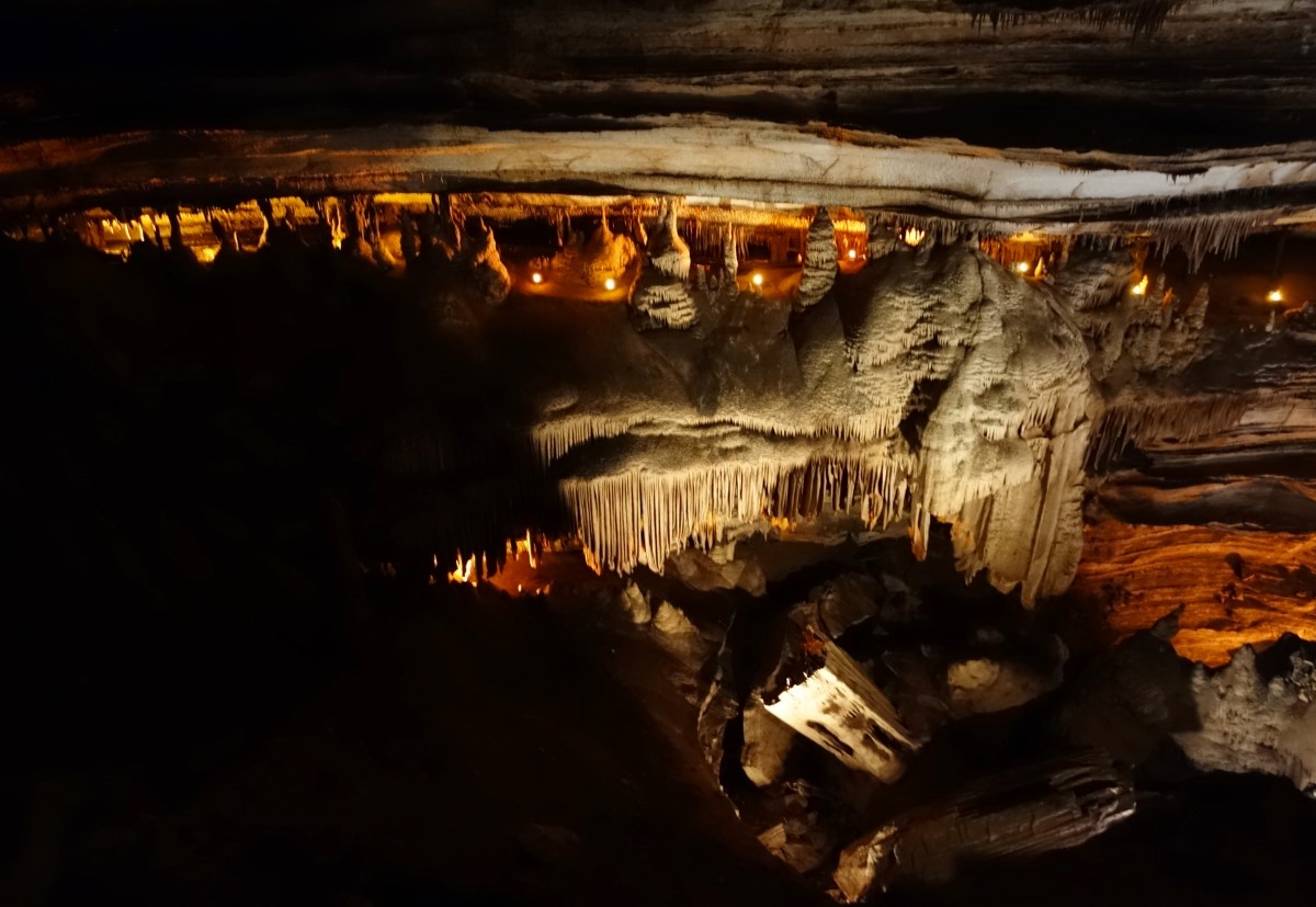 Path of the original explorers (lighted) at Blanchard Springs Cavern, Arkansas - Karina Noriega