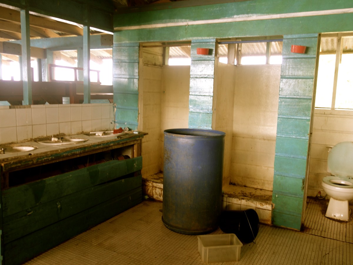 State of the washroom in the boys house when we arrived