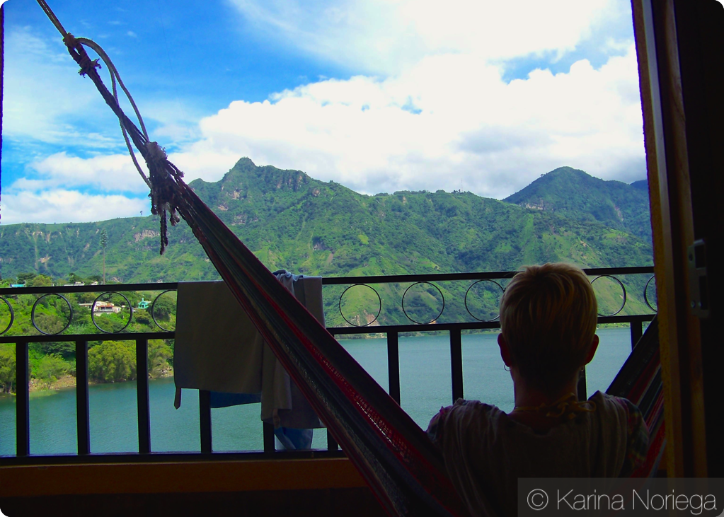 Breathtaking views, relaxing in San Pedro, Atitlan. This penthouse suite cost us $5/night for 2 people!!! -- Guatemala -- Karina Noriega