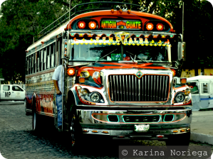 The infamous, colorful, Chicken Buses of Guatemala -- Karina Noriega
