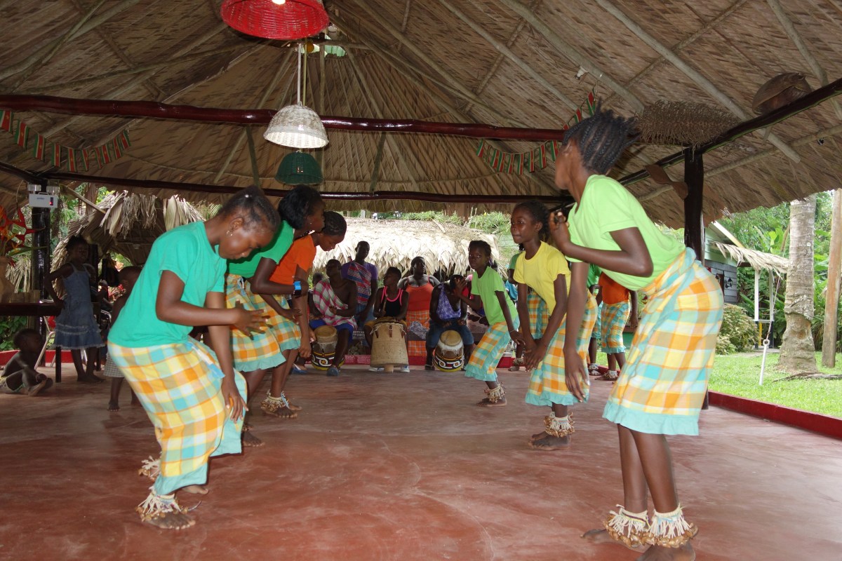 The girls of the village performed several traditional dance, each telling an important story in their heritage - Santigron, Suriname -- Karina Noriega