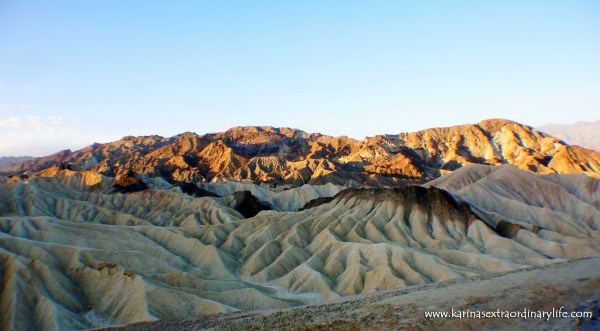 Through all the suffering we endured, to watch the rising sun break over the world famous Zabriskie Point, this was a moment in time I will never forget. Death Valley, California, USA -- Karina Noriega