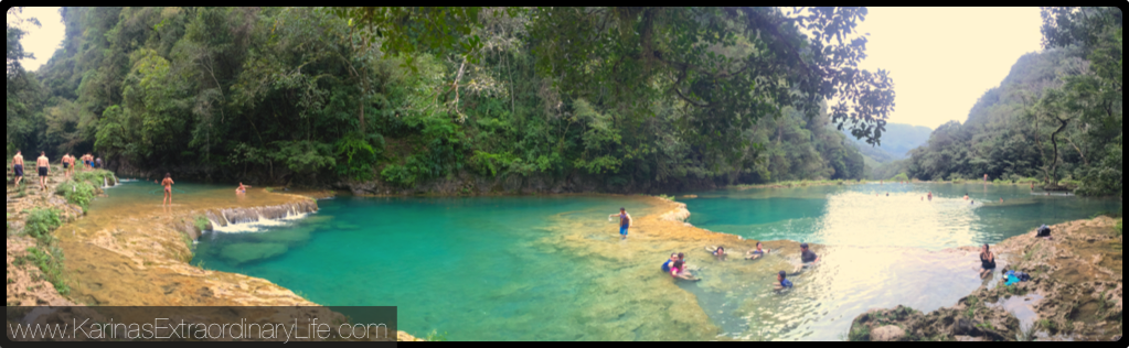 Bliss, high pools panoramic @ Semuc Champey, Guatemala -- Karina Noriega