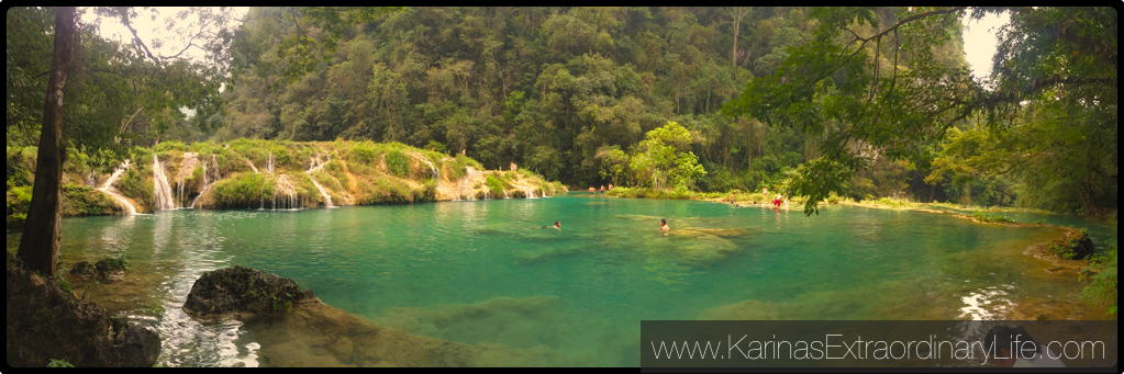 Lower pools, panoramic @ Semuc Champey, Guatemala -- Karina Noriega