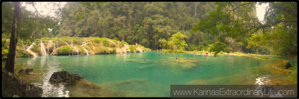 Lower pools, panoramic @ Semuc Champey, Guatemala -- Karina Noriega