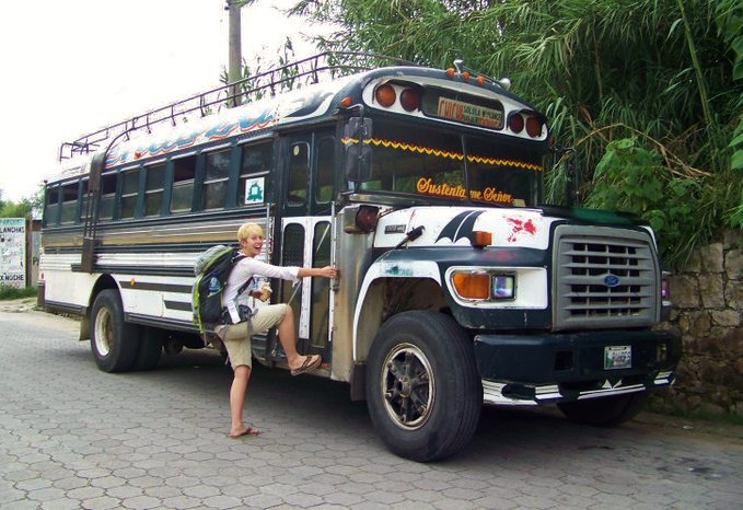 Before we actually got to ride a Chicken Bus, Atitlan, Guatemala -- Karina Noriega