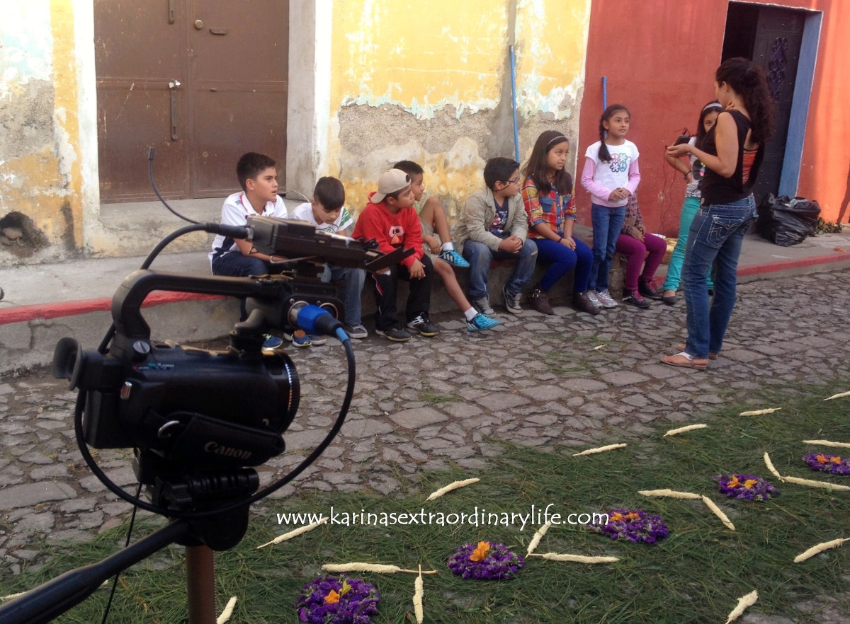 Prepping the kids on sharing with us all about their role in the project. Antigua, Guatemala -- Karina Noriega