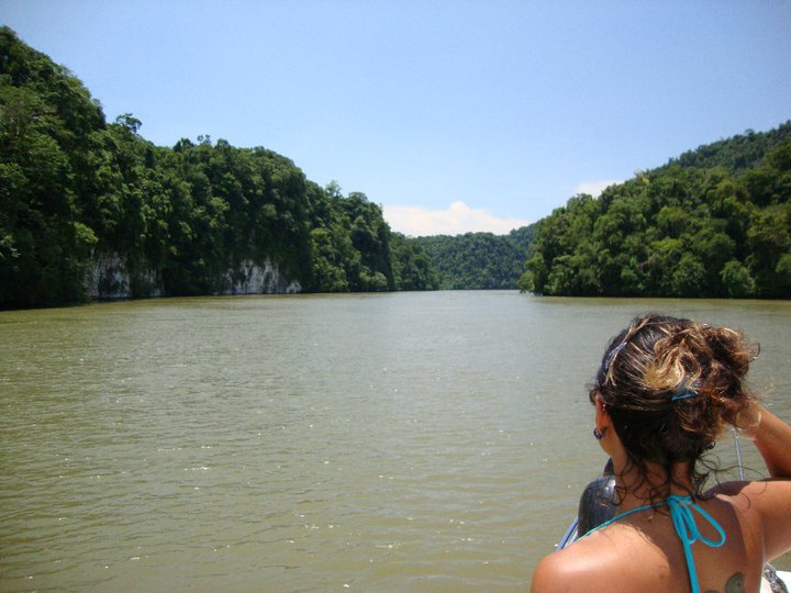 Entering the Rio Dulce jungle canyon. Rio Dulce, Guatemala