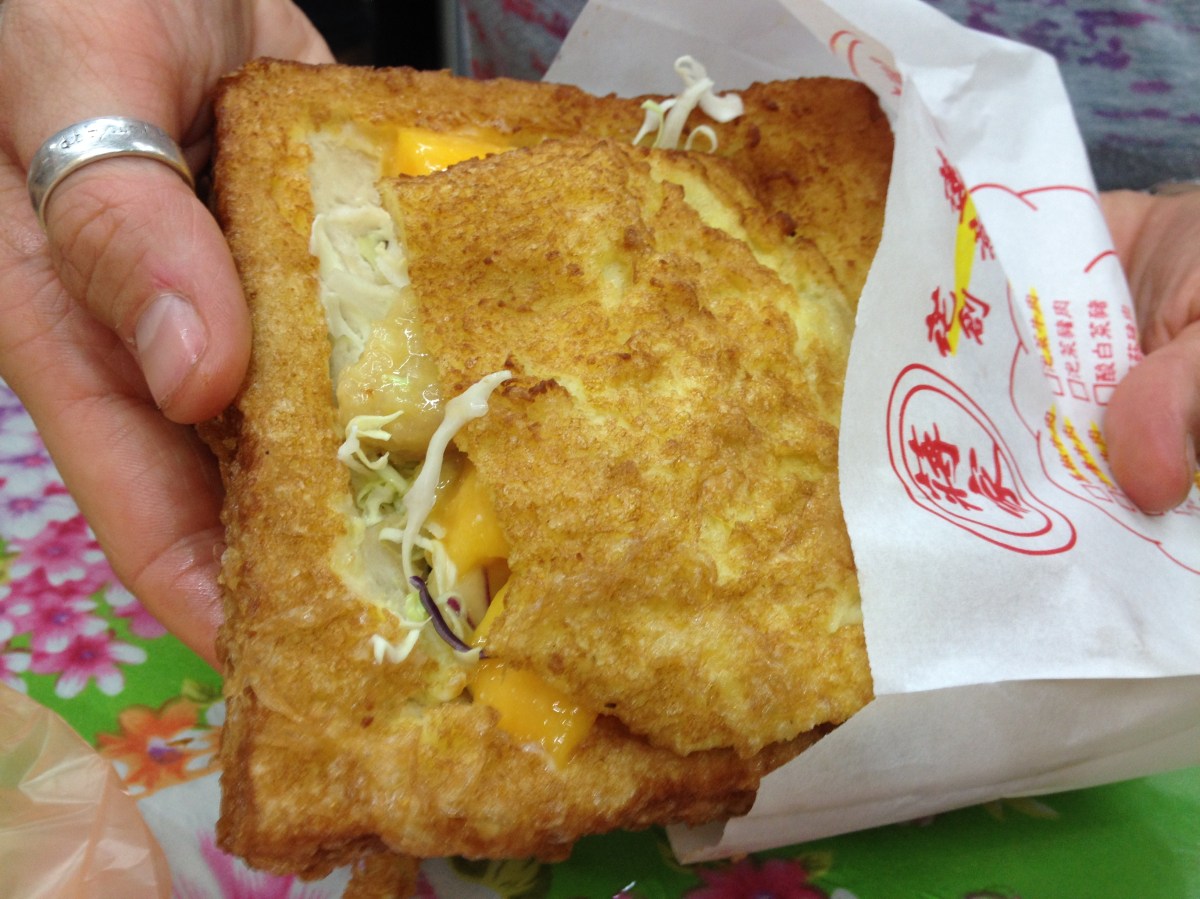 Best sandwich EVER. Mango chicken stuffed in 'coffin' bread. Delicious! Hualien, Taiwan - April Beresford